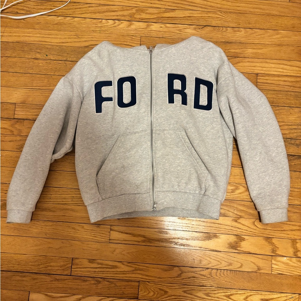Gray FORD Pacsun Zip-Up Sweatshirt